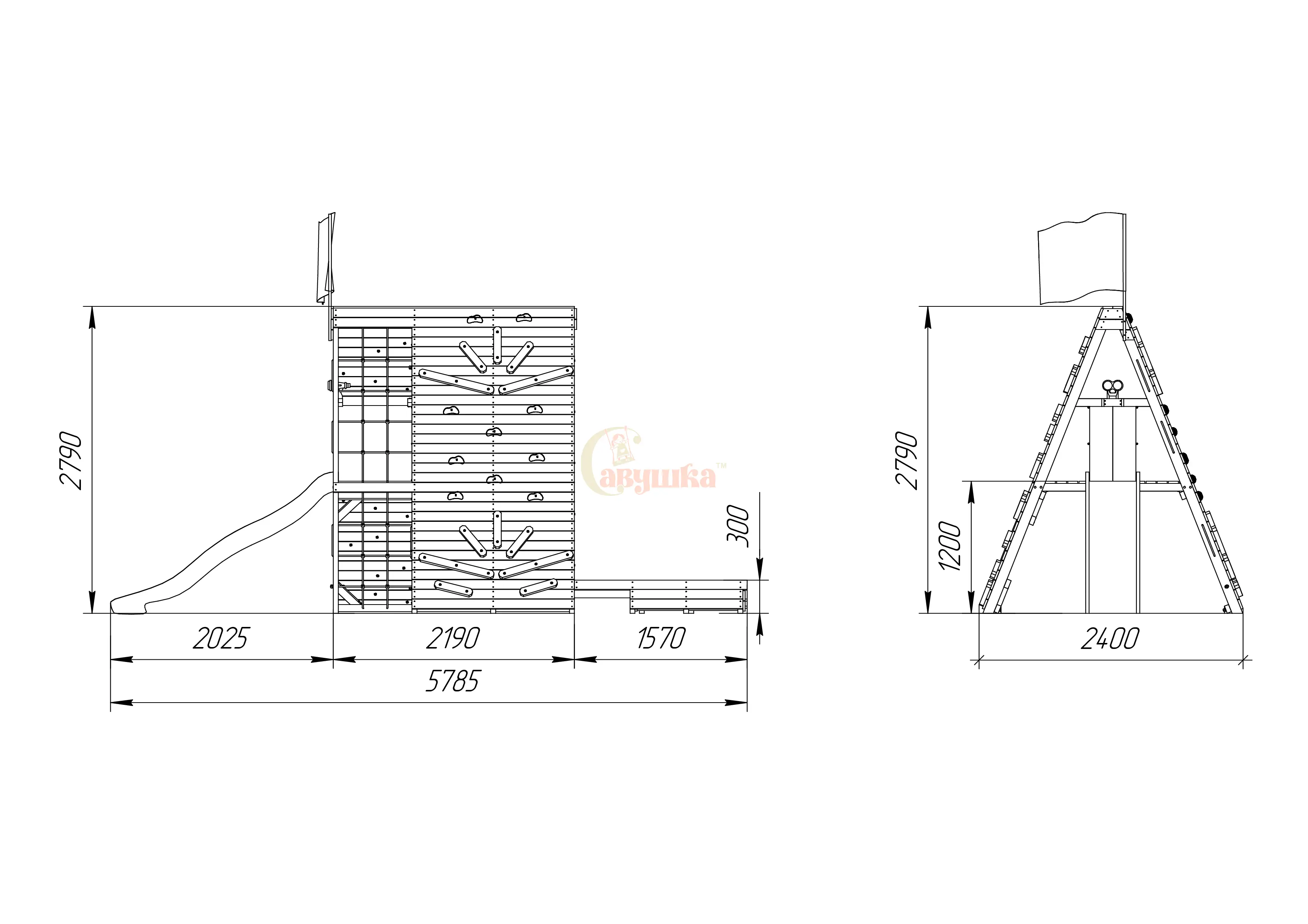 Спортивный домик Савушка База-4 с креслом