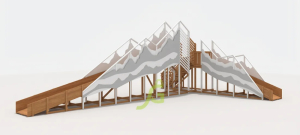 Зимняя деревянная горка IgraGrad Snow Fox 12 м с двумя скатами мод.5