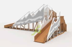 Зимняя деревянная горка IgraGrad Snow Fox 12 м с двумя скатами мод.5