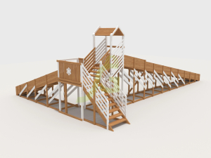 Зимняя деревянная горка IgraGrad Snow Fox 12 м с двумя скатами мод.724