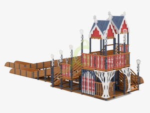 Зимняя деревянная горка IgraGrad Snow Fox 19 с тремя скатами