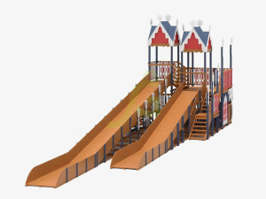 Зимняя деревянная горка IgraGrad Snow Fox 19 с тремя скатами