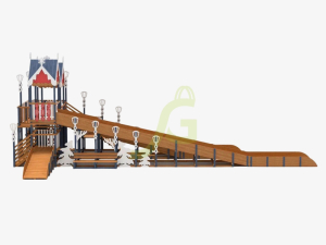 Зимняя деревянная горка IgraGrad Snow Fox 19 с тремя скатами