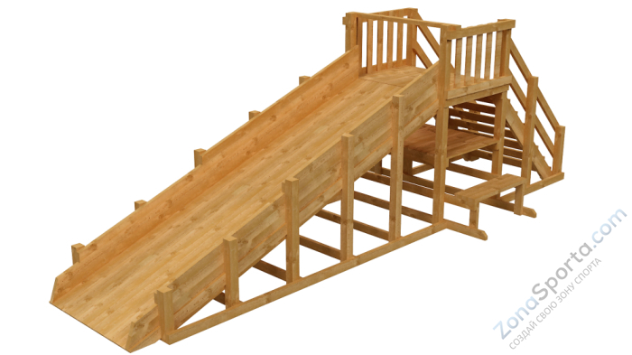 Зимняя деревянная заливная горка Ледянка 1 (пропитка)