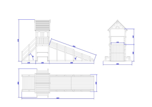 Зимняя деревянная заливная горка Теремок 1 (без окраски)