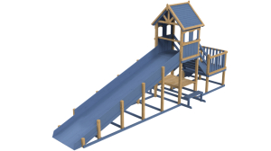 Зимняя деревянная заливная горка Теремок 2 (масло)