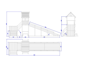Зимняя деревянная заливная горка Теремок 2 (пропитка)