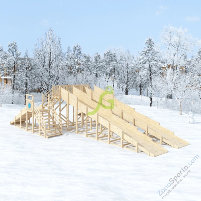 Зимняя горка IgraGrad Snow Fox 4 ската без окраски