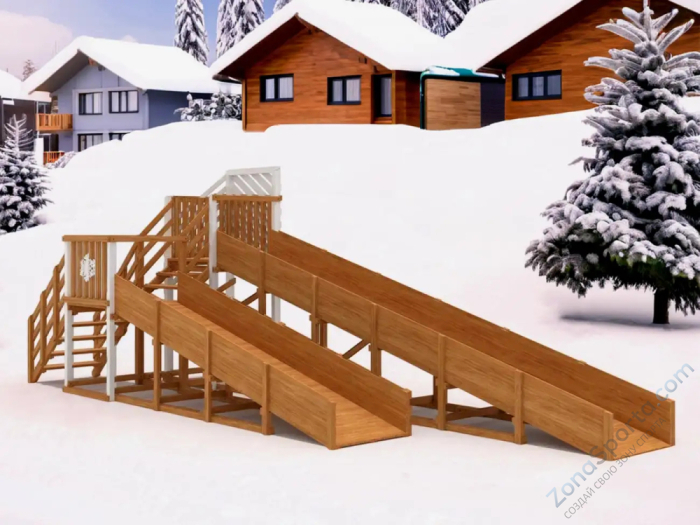 Зимняя горка IgraGrad Snow Fox скат 8 и 5 м мод.3