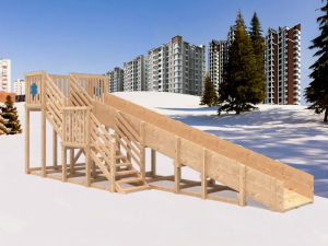 Зимняя горка IgraGrad Snow Fox скат 8 м без окраски