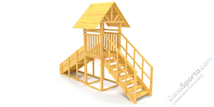 Зимняя заливная горка Савушка Зима Wood - 5 скат 3 метра